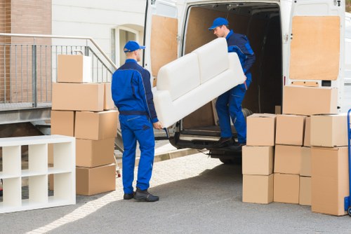 Furniture loading during a house removal service