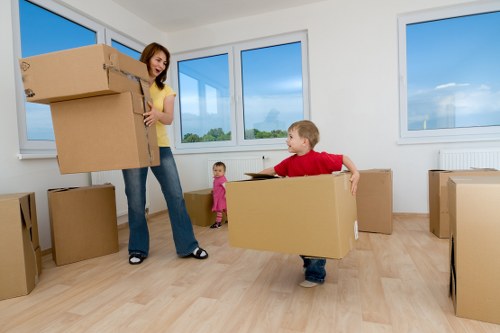 Removal van loading furniture for a Merton business relocation