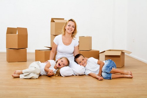 Careful handling of boxes and household items during a move