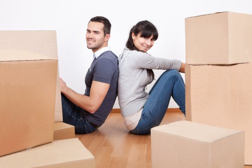 Household furniture being transported during a Merton move