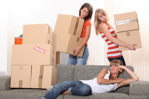 Removal van loading items during a move near Wimbledon and Morden